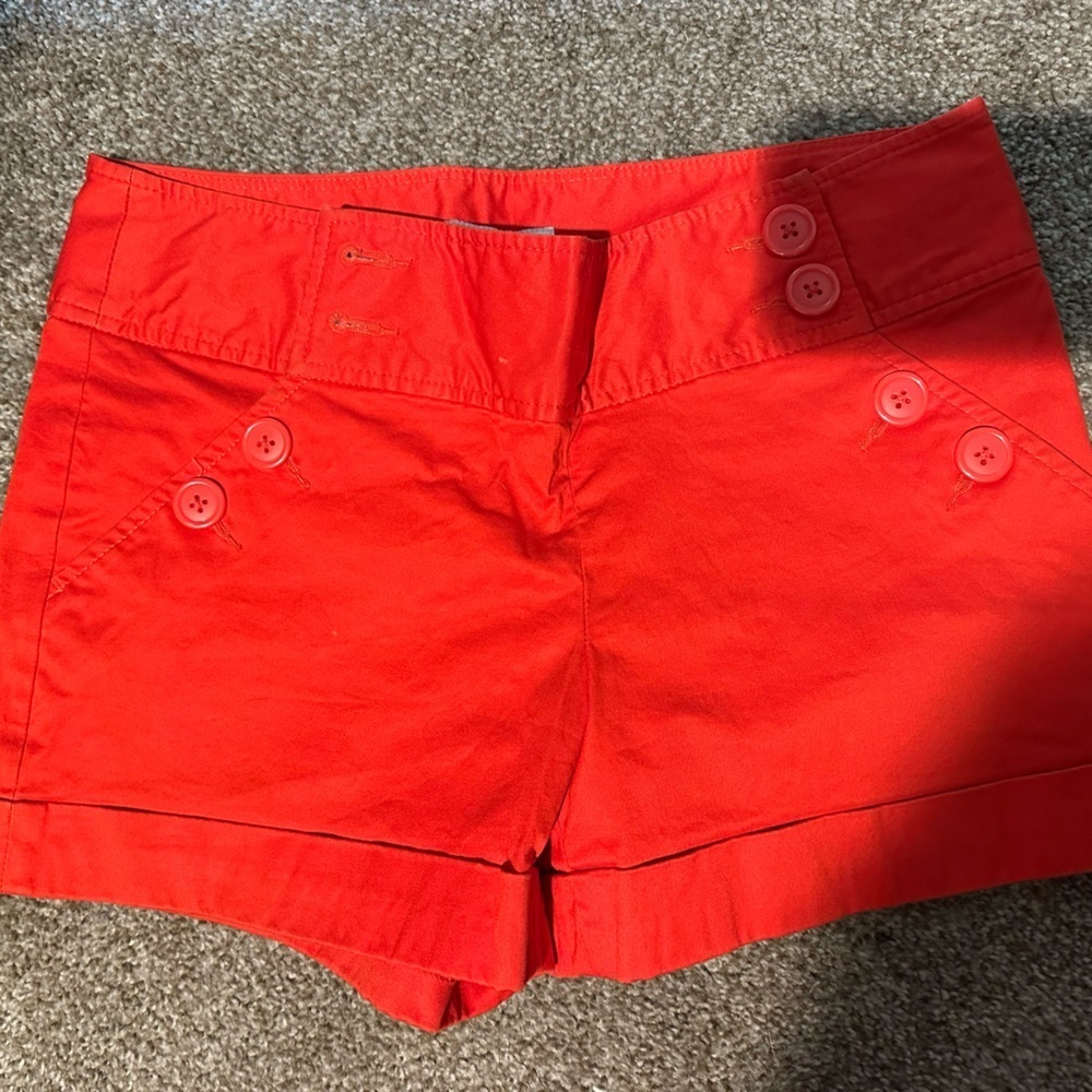 Banana Republic Orange Sailor Shorts Nautical Button Detail Preppy